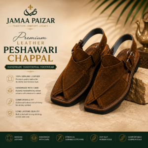jamaa paizar premium leather peshawari chappal – handmade traditional footwear